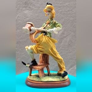 Vintage Standing Clown Figurine – Holding a large hammer Resin Art Statue